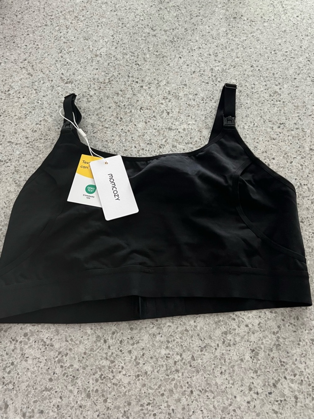 Black & Gray Nursing Bra with Clip-Down Straps - Picture 4 of 5